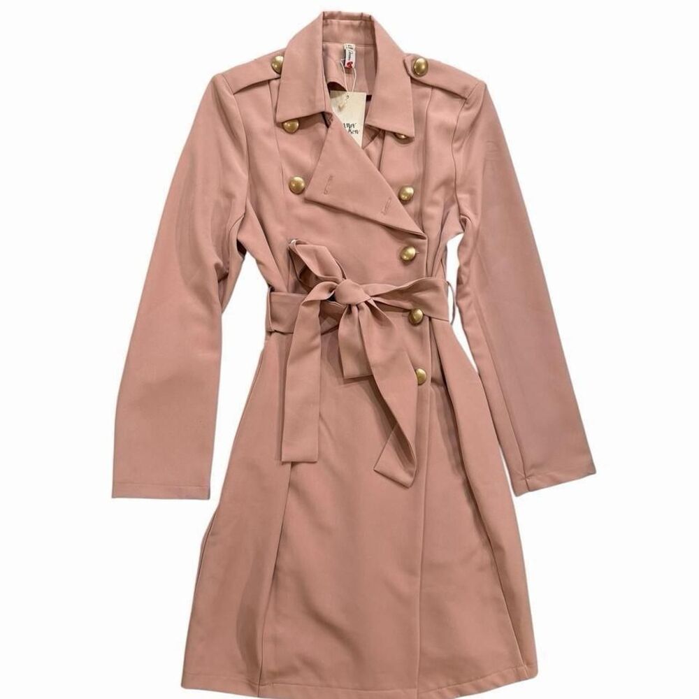 Donna Richardson pink trench coat with belt - Picture 2 of 3